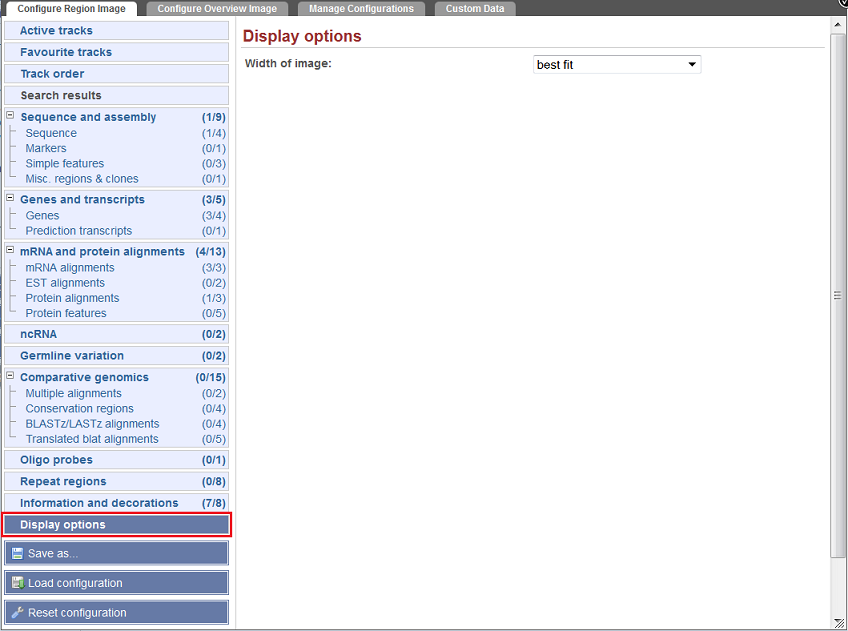 screenshot of control panel